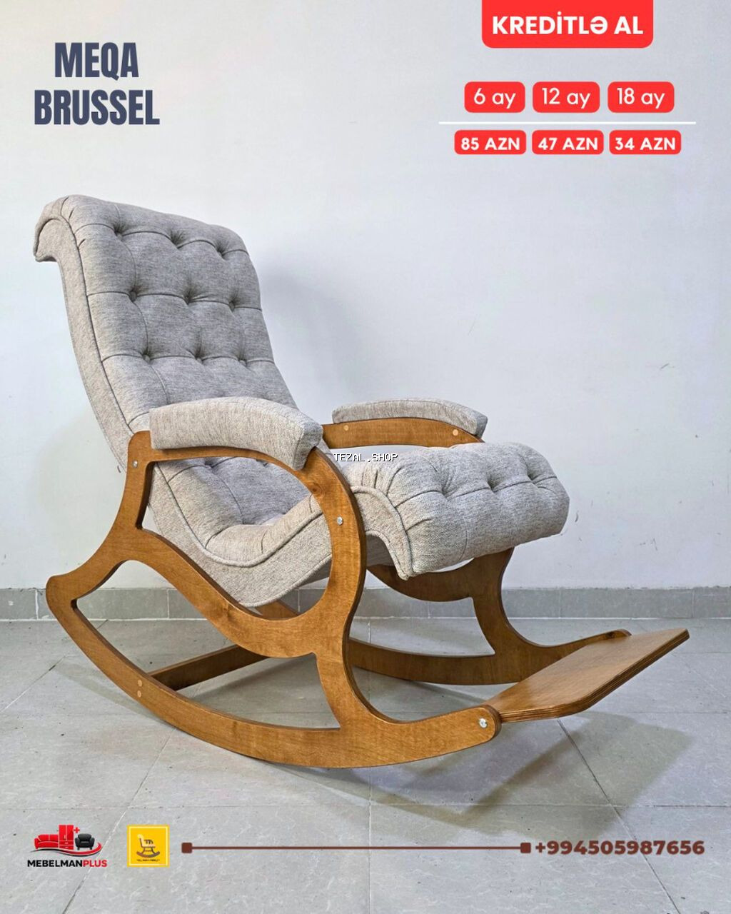 Yeni, Kreslo-kaçalka, Parça, Kredit var, Şəhərdaxili pulsuz çatdırılma - şəkil 2