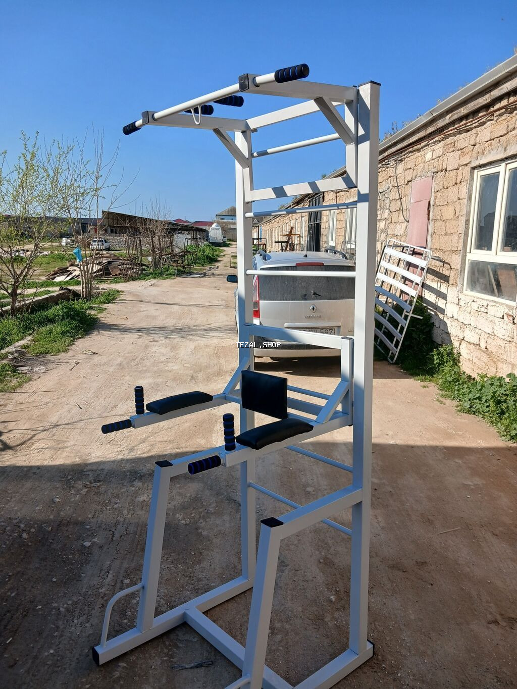 Çoxfunksiyalı ev trenajoru – turnik, dip bar və press üçün stansiya - - şəkil 2