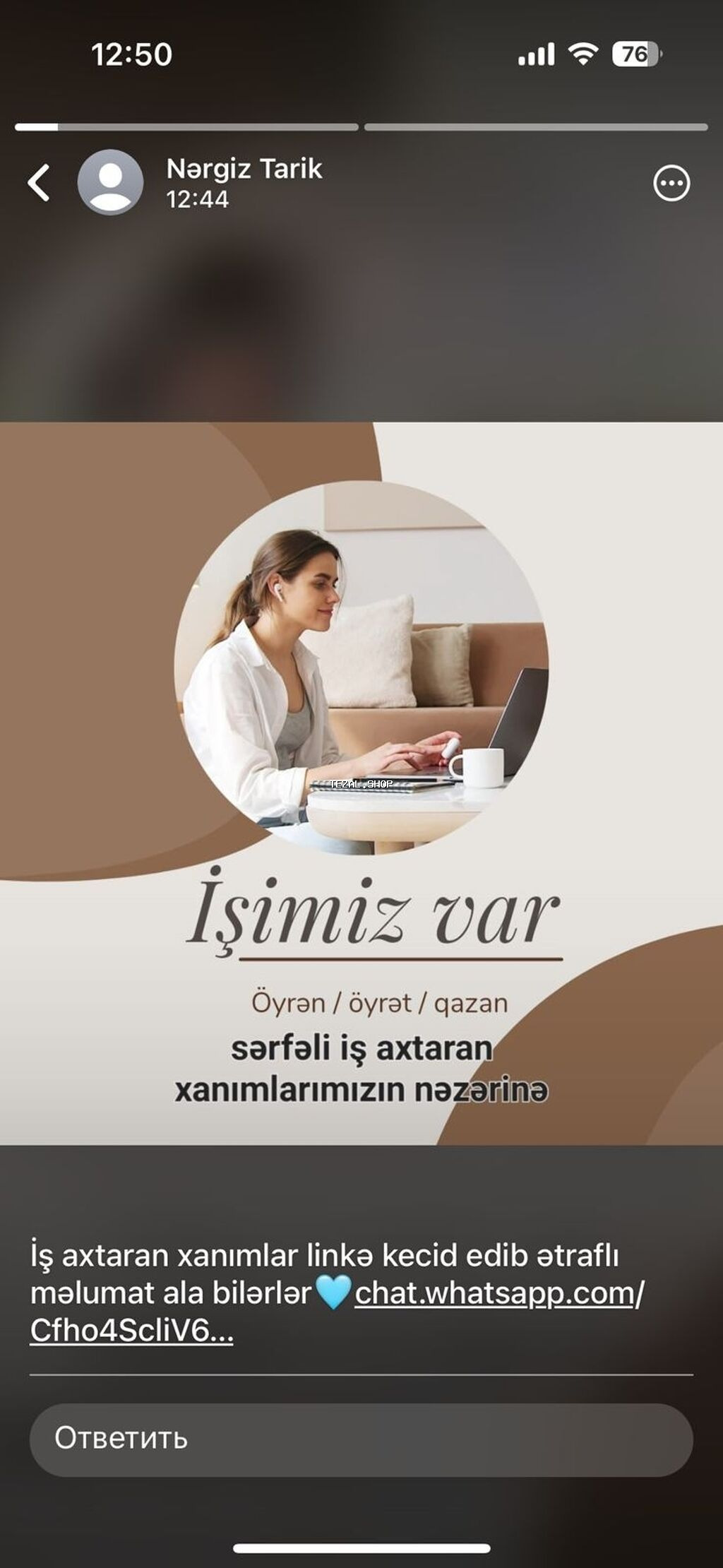Marketoloq tələb olunur, İstənilən yaş, Təcrübəsiz