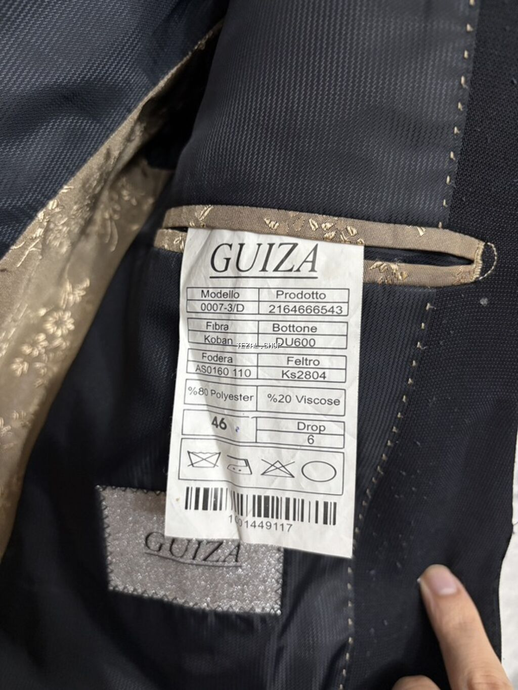 GUİZA klassik kişi pencəyi - Rəng: qara - Model: 0007-3/D, Drop 6 - - şəkil 2
