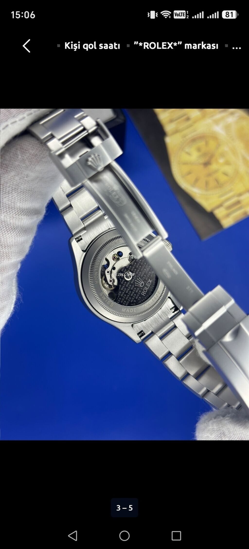 Yeni, Qol saatı, Rolex, rəng - Gümüşü - şəkil 3