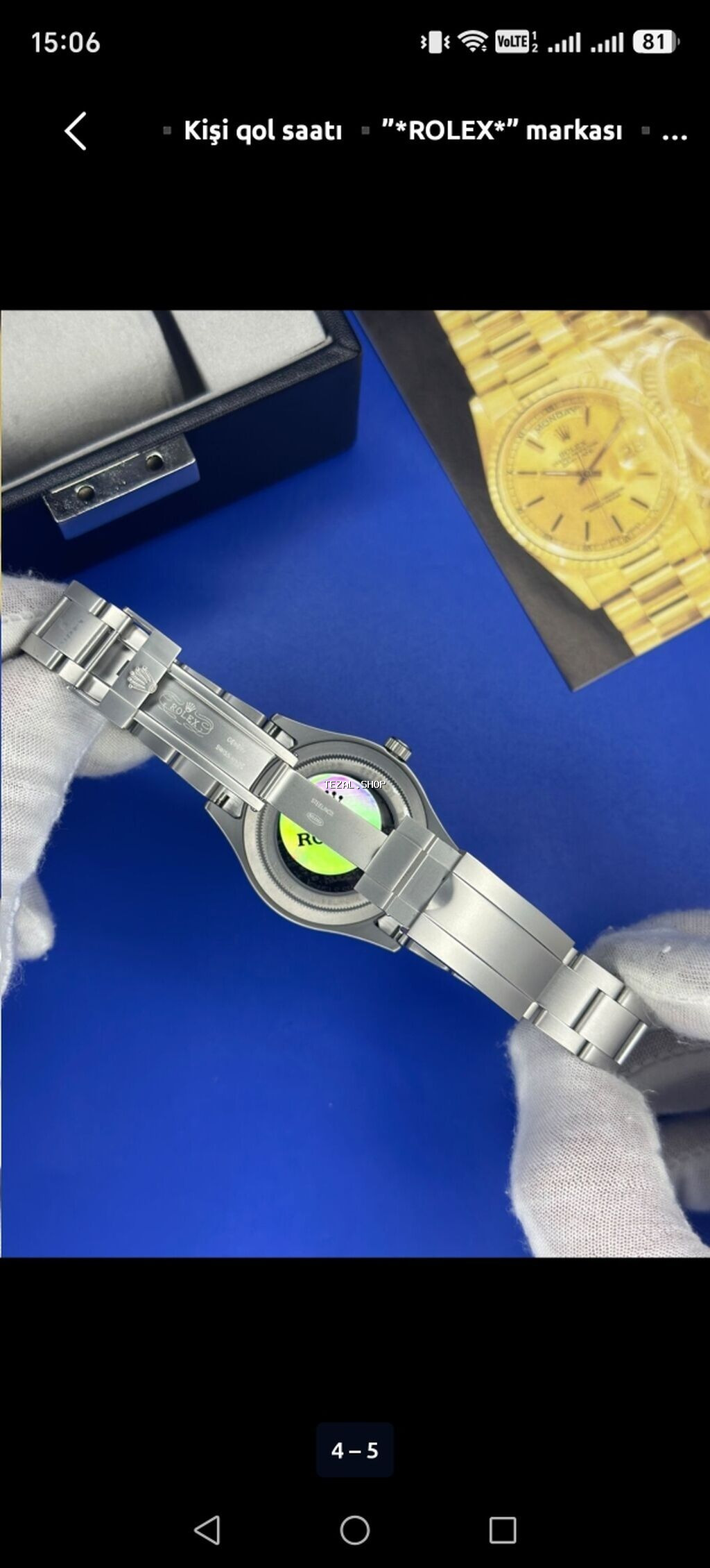 Yeni, Qol saatı, Rolex, rəng - Gümüşü - şəkil 4