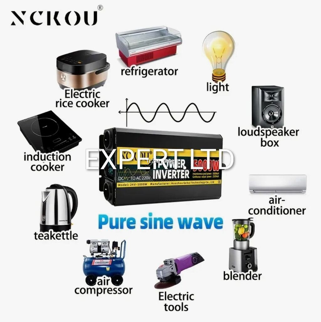Yeni Inverter, 100-300 Vt, 12 - 220 volt, Ünvandan götürmə, Ödənişli çatdırılma - şəkil 4