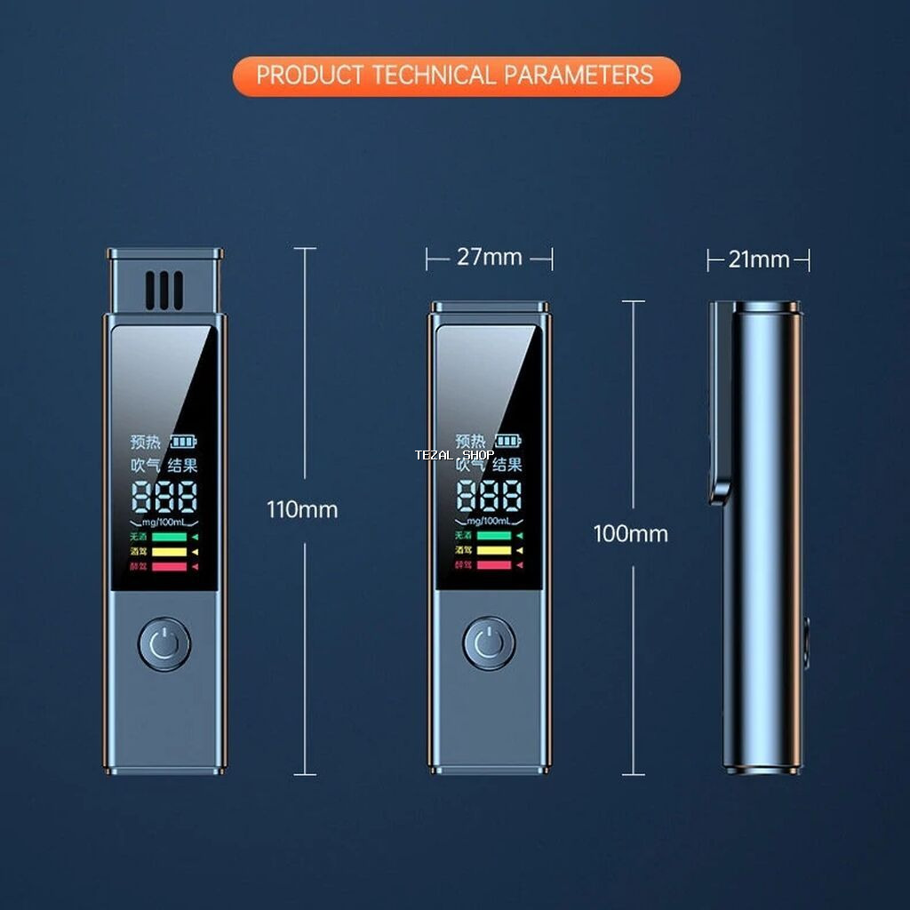 Daşınan rəqəmsal alkoqol tənəffüs analizatoru (alkotester) - - şəkil 2