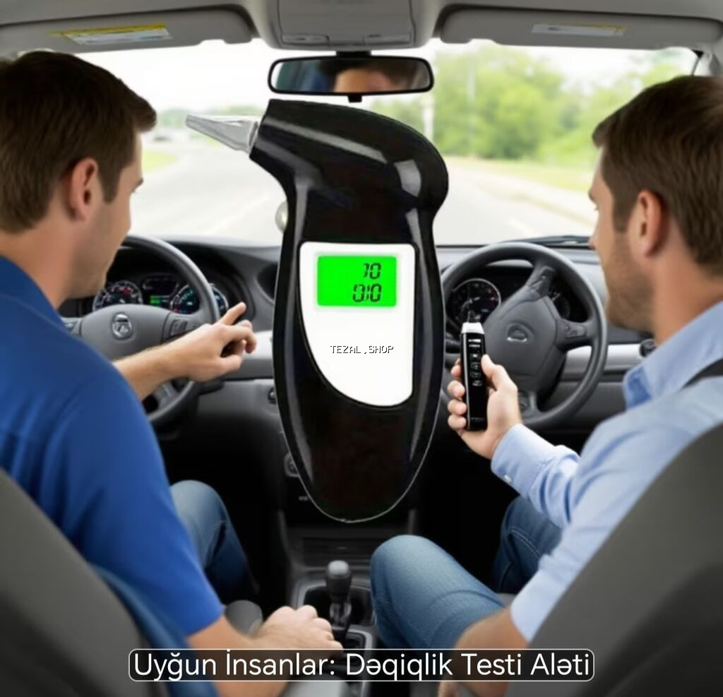 Portativ Alkoqol Testeri (Breathalyzer) - Rəqəmsal LCD ekran - şəkil 3