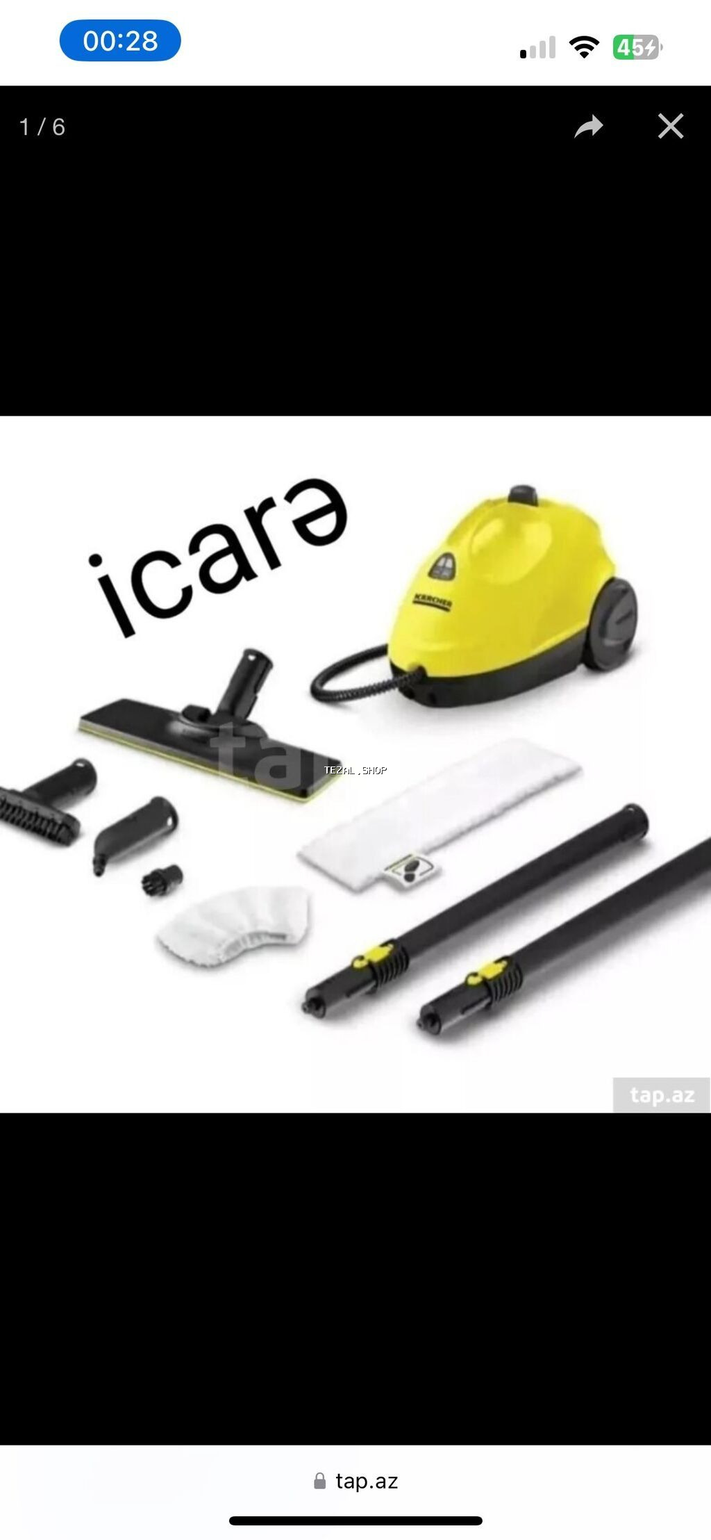 Icareye yeni KARCHER KST 2 buxar aparati verilir . Sutkasi 25 manat