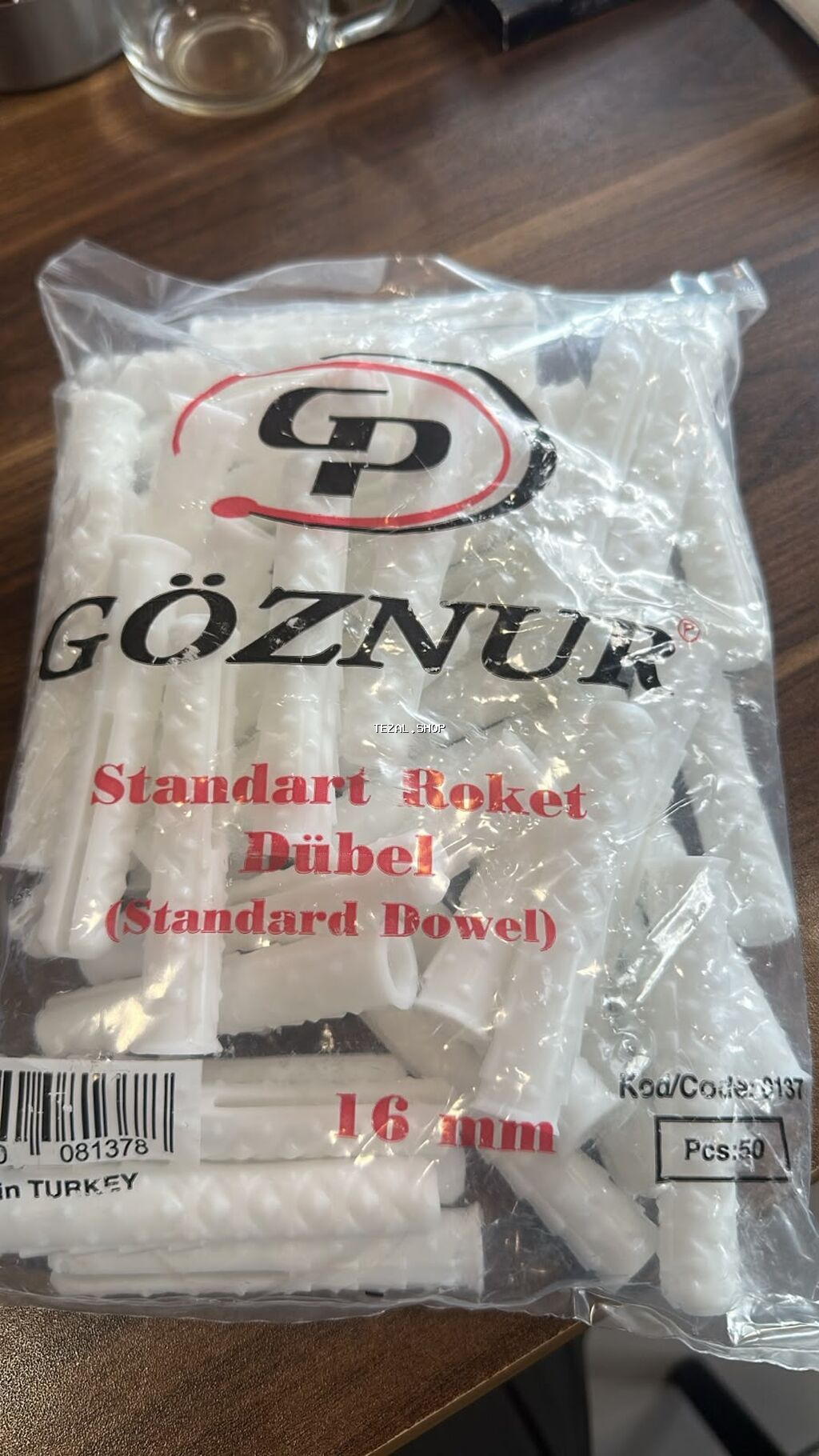 Məhsul: GÖZNUR Standart Roket Dübel (Standard Dowel) - Ölçü: 16 mm -