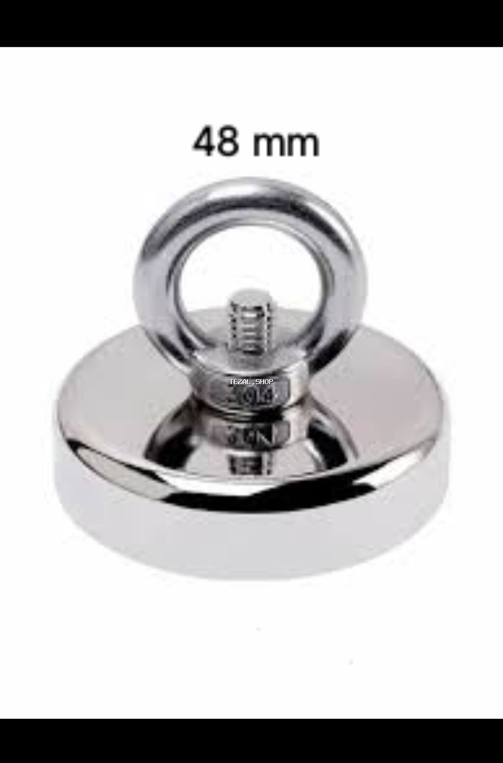 48 mm neodim qarmaqlı maqnit - Diametr: 48 mm - nikel örtüklü korpus