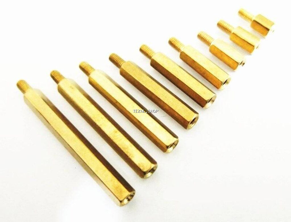 6mm M3 Metal Dişi-Erkək Aralayıcı – 1 ədəd Pirinçdən hazırlanmış
