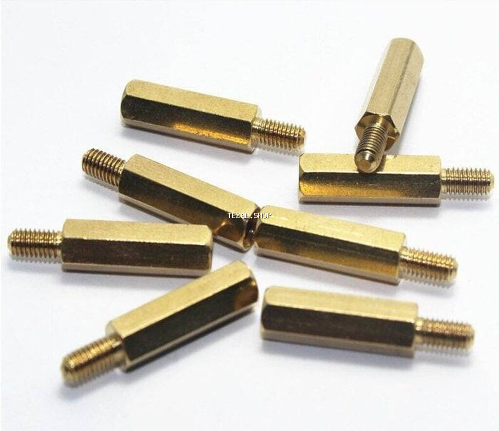 6mm M3 Metal Dişi-Erkək Aralayıcı – 1 ədəd Pirinçdən hazırlanmış - şəkil 3