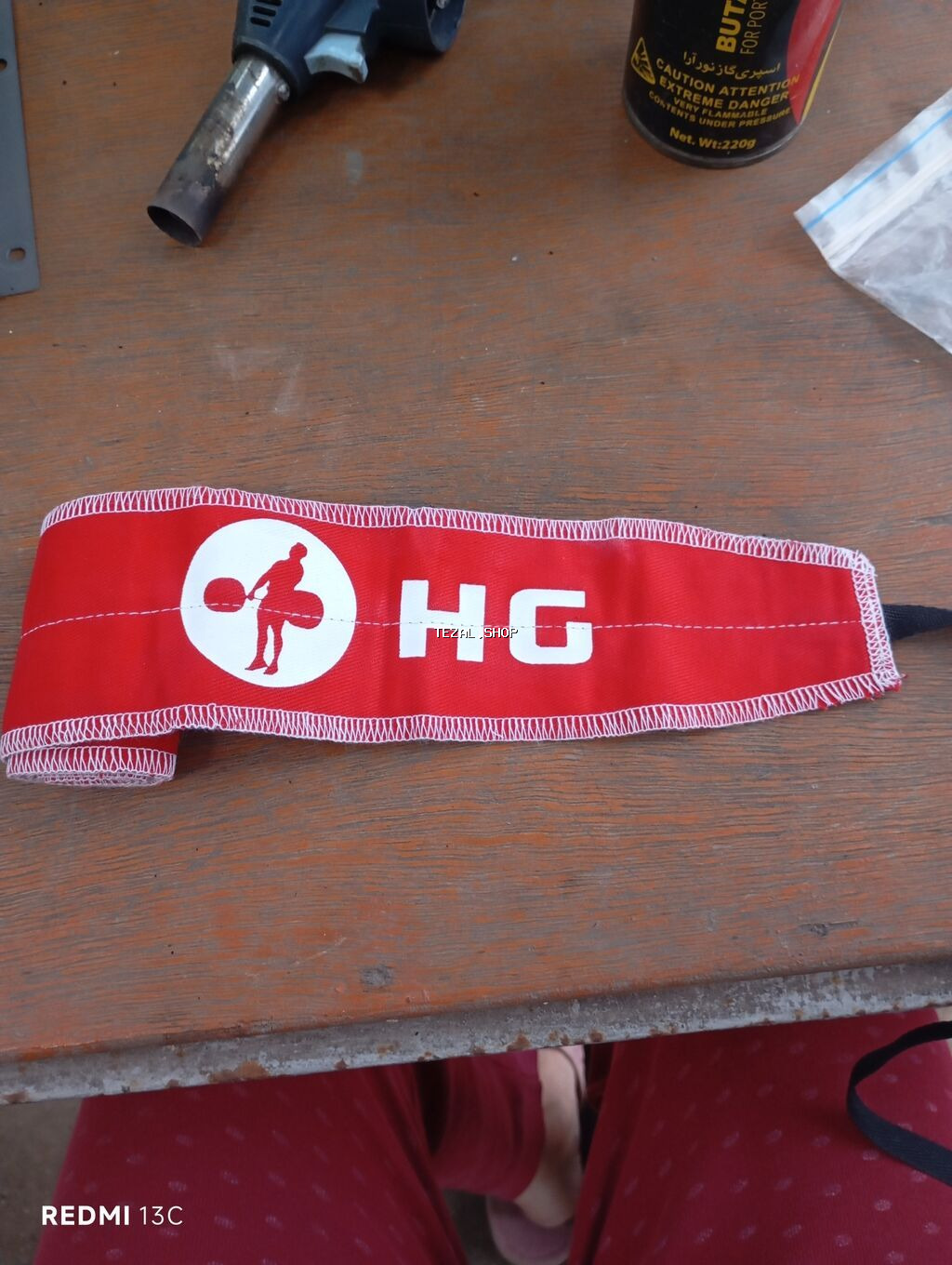 Hookgrip (HG) bilək sarğısı - Növ: qayçı ilə bağlanan klassik bilək