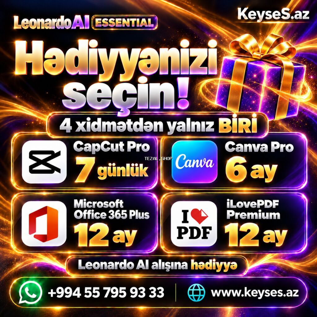 Leonardo AI Essential — 15 AZN 🎁 Hədiyyə ilə İdeyanızı yazın, şəklə - şəkil 2