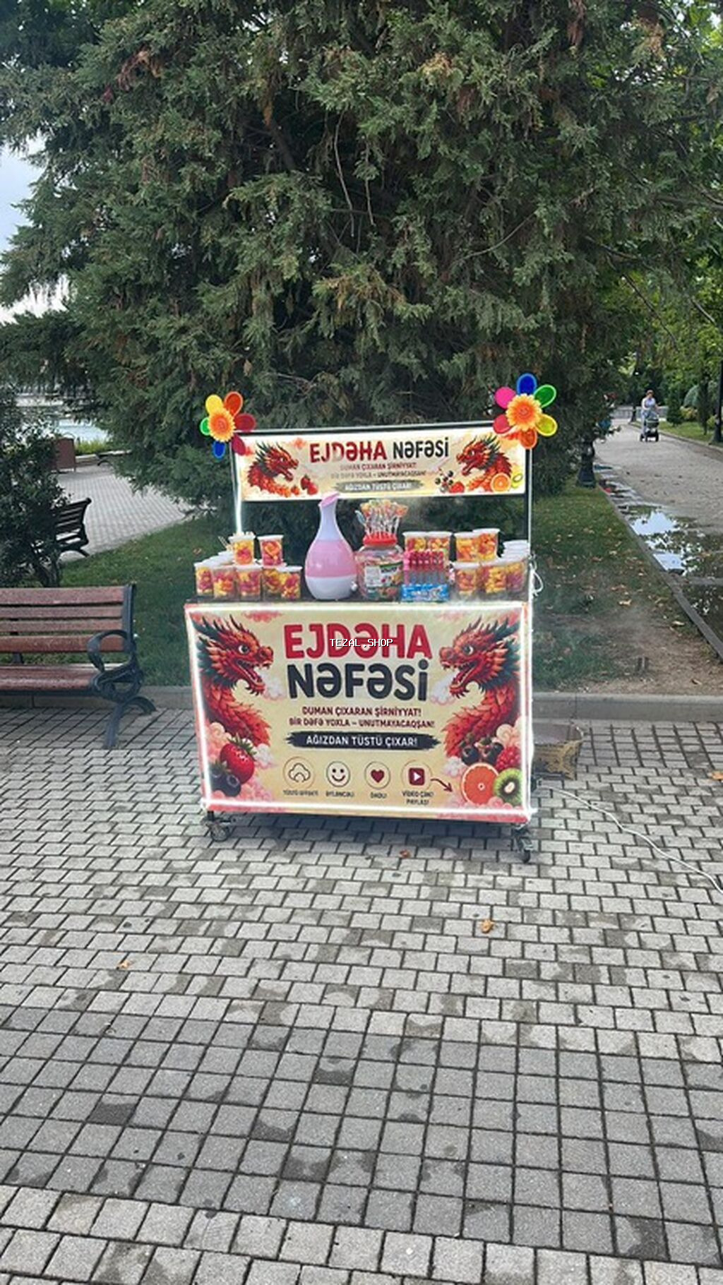 “Ejdəha Nəfəsi” duman çıxaran şirniyyat köşkü və avadanlıqları Hazir