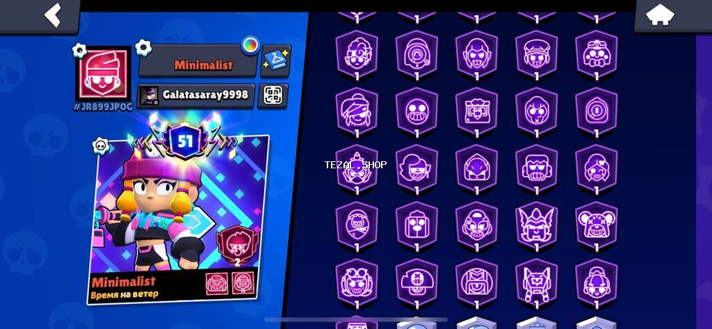 Yaxşı səviyyəli Brawl Stars hesabı. 68.000 kubok, 51 prestij xalı - şəkil 3