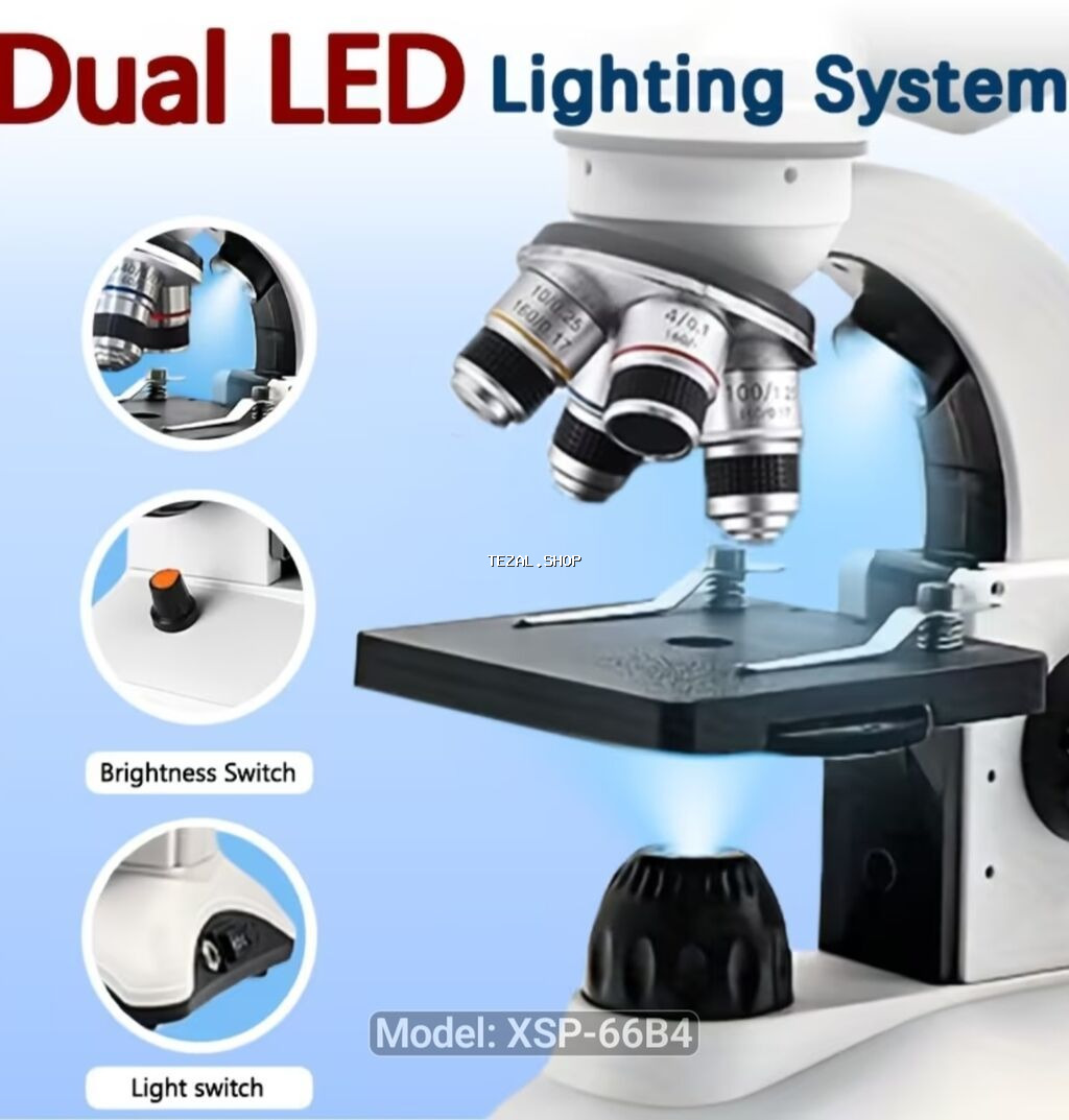 Mokroskop Ikiqat led ishiqlari İkiokulyarlı Bioloji Mikroskop Linza