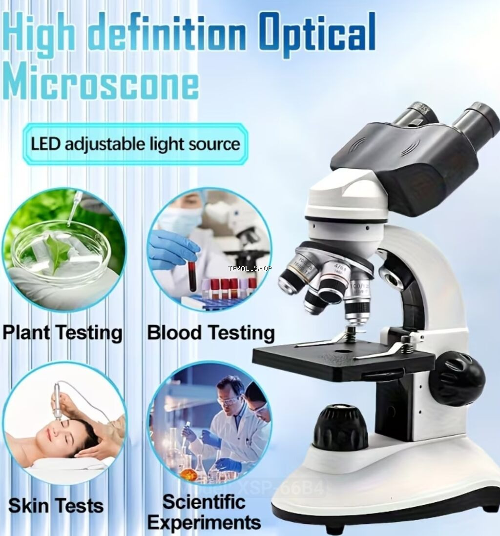 Mokroskop Ikiqat led ishiqlari İkiokulyarlı Bioloji Mikroskop Linza - şəkil 3