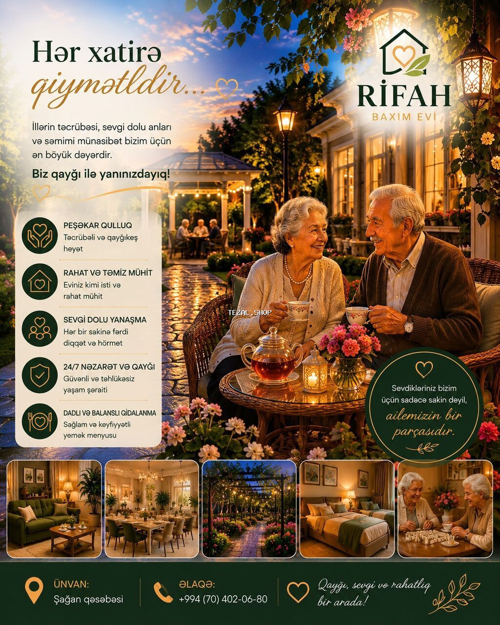 Rifah Baxım Evi – sevgi ilə peşəkar qayğı Rifahda hər sakinimizin