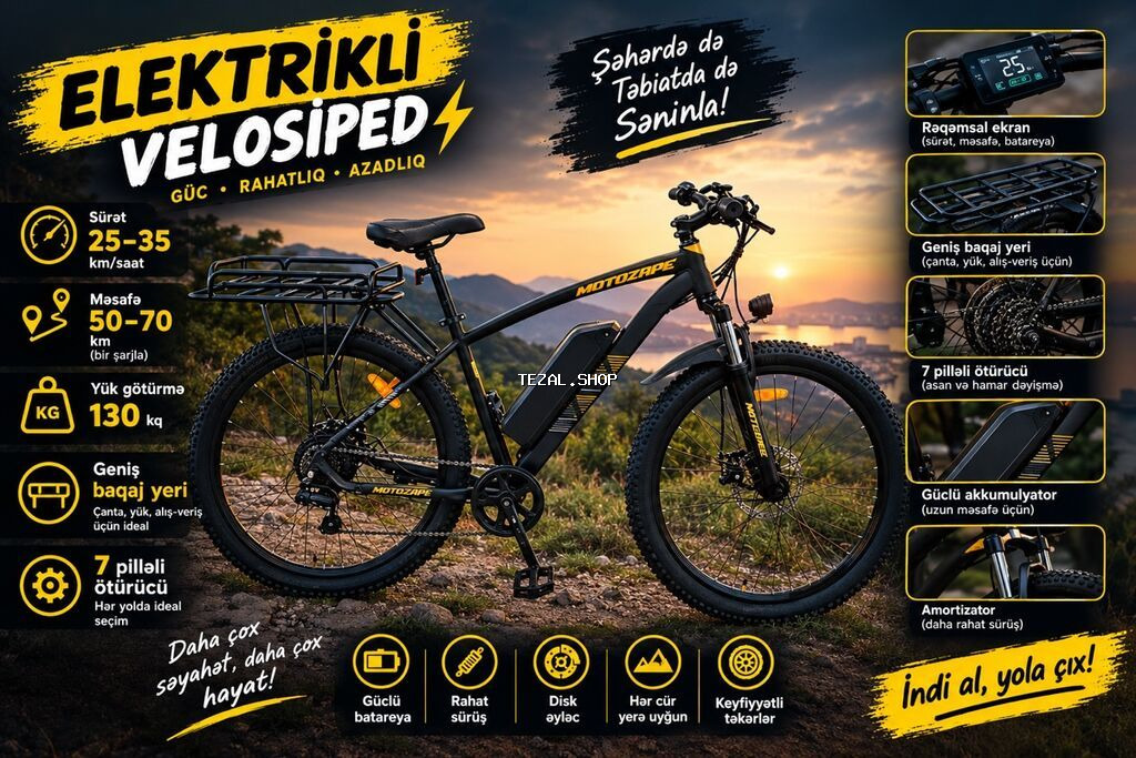 Yeni Elektrik velosipedi 28", sürətlərin sayı: 7, 350-500 Vt, Ünvandan götürmə - şəkil 3