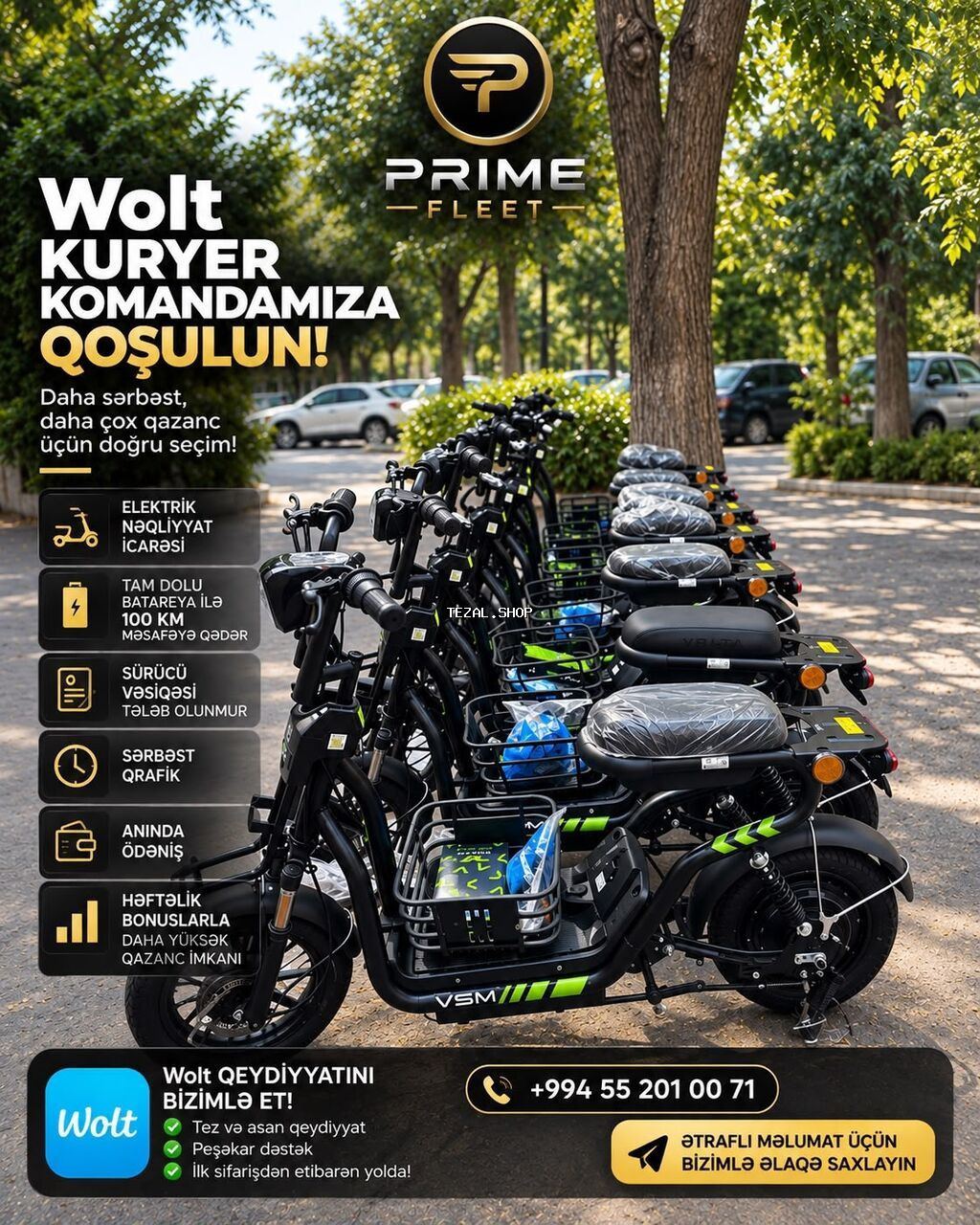 🛵 Kuryer işləmək istəyirsiniz, lakin nəqliyyat vasitəniz yoxdur? Biz - şəkil 2