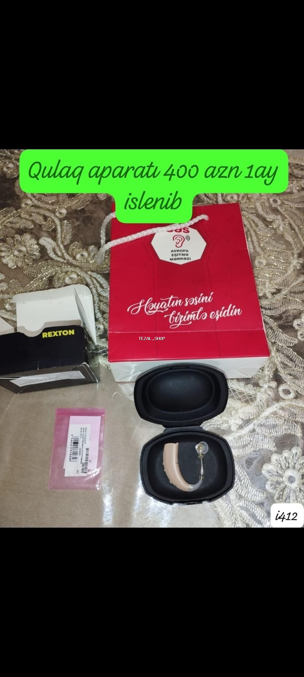 Qulaq aparatı 400 azn 1ay islenib
Nazlı✅️ Gəncə şəhərində 
(i412)