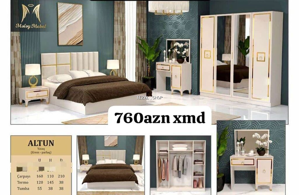 *Yataq dəsti* *Sifarişlə və yeni* Dəstə daxildir: Dolab : 2x1.60/47
