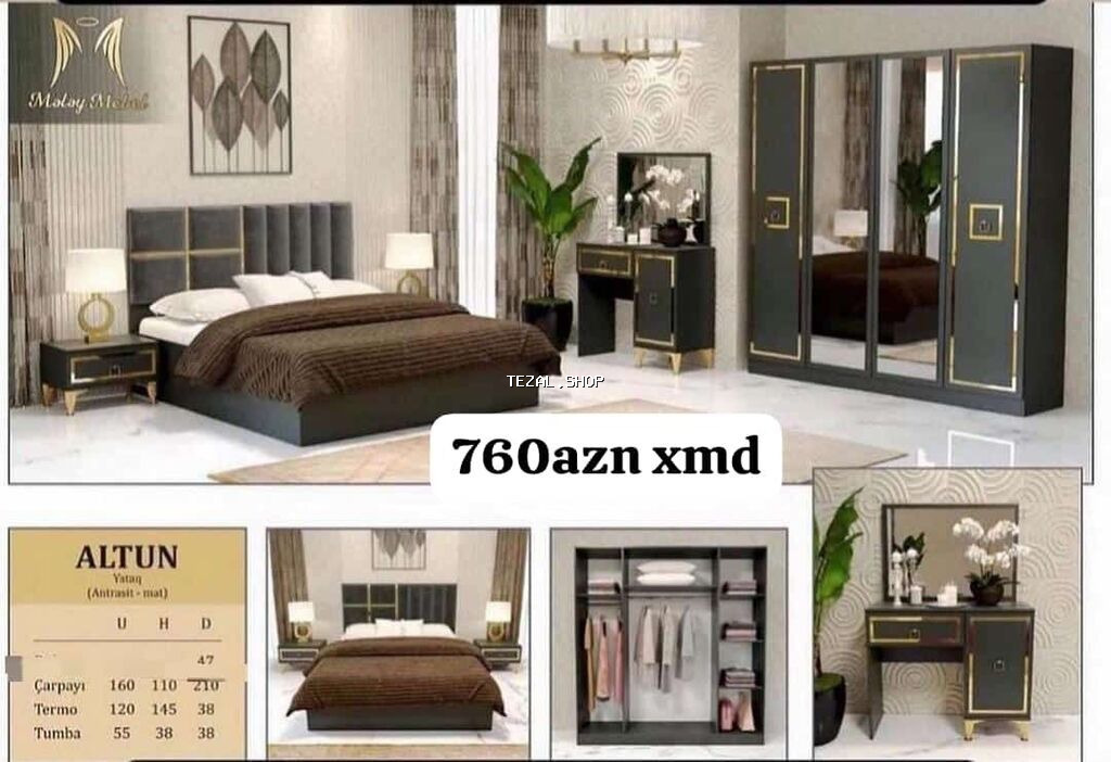 *Yataq dəsti* *Sifarişlə və yeni* Dəstə daxildir: Dolab : 2x1.60/47 - şəkil 2