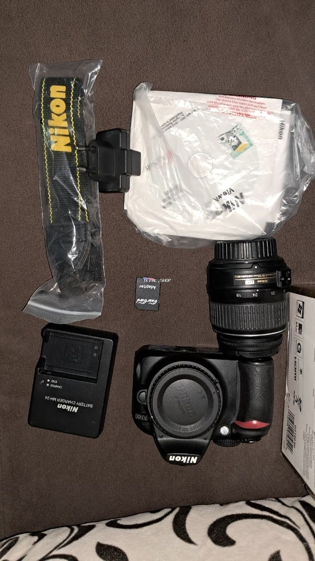 Nikon D3100 DSLR fotoaparat dəsti Tərkib: - Nikon D3100 fotoaparat