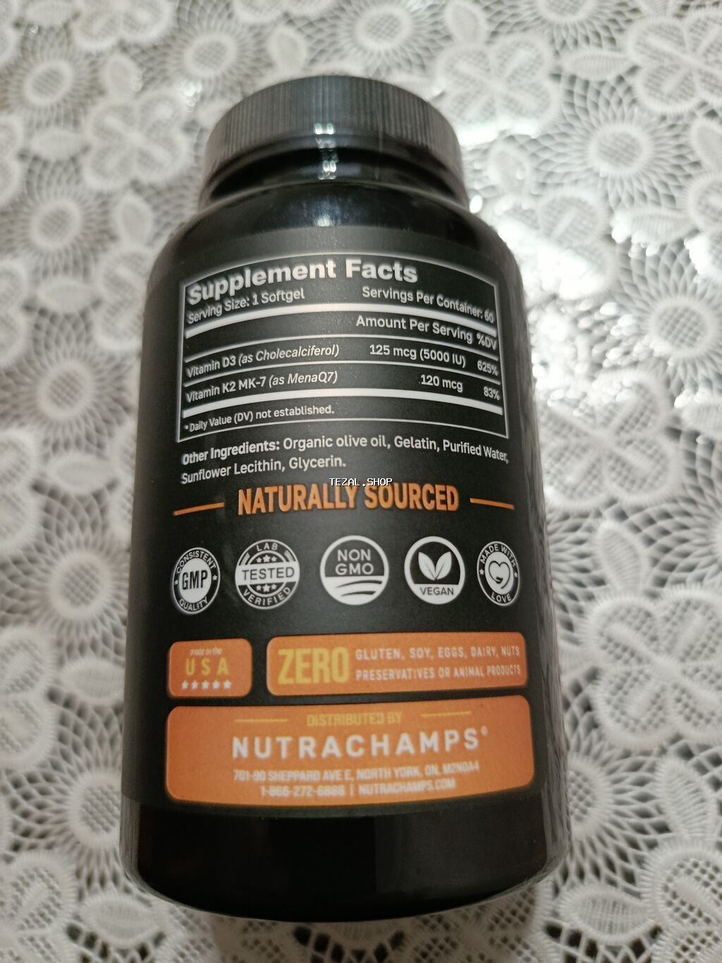 NutraChamps D3 + K2 vitamin kompleksi – 60 softgel kapsul Məhsul - şəkil 2