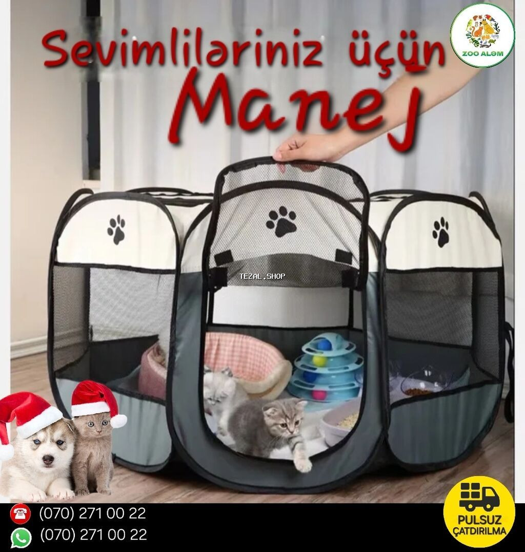 Manej (pişik və itlər üçün) Geniş, rahat və gözəl dizaynla hazırlanmış