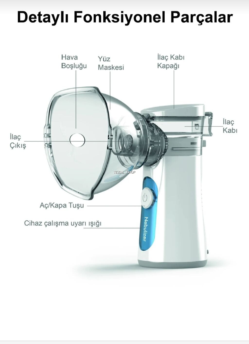 Məhsul: FREELY Mesh Nebulizer Qiymətə metrolara çatdırılma daxildir - şəkil 4