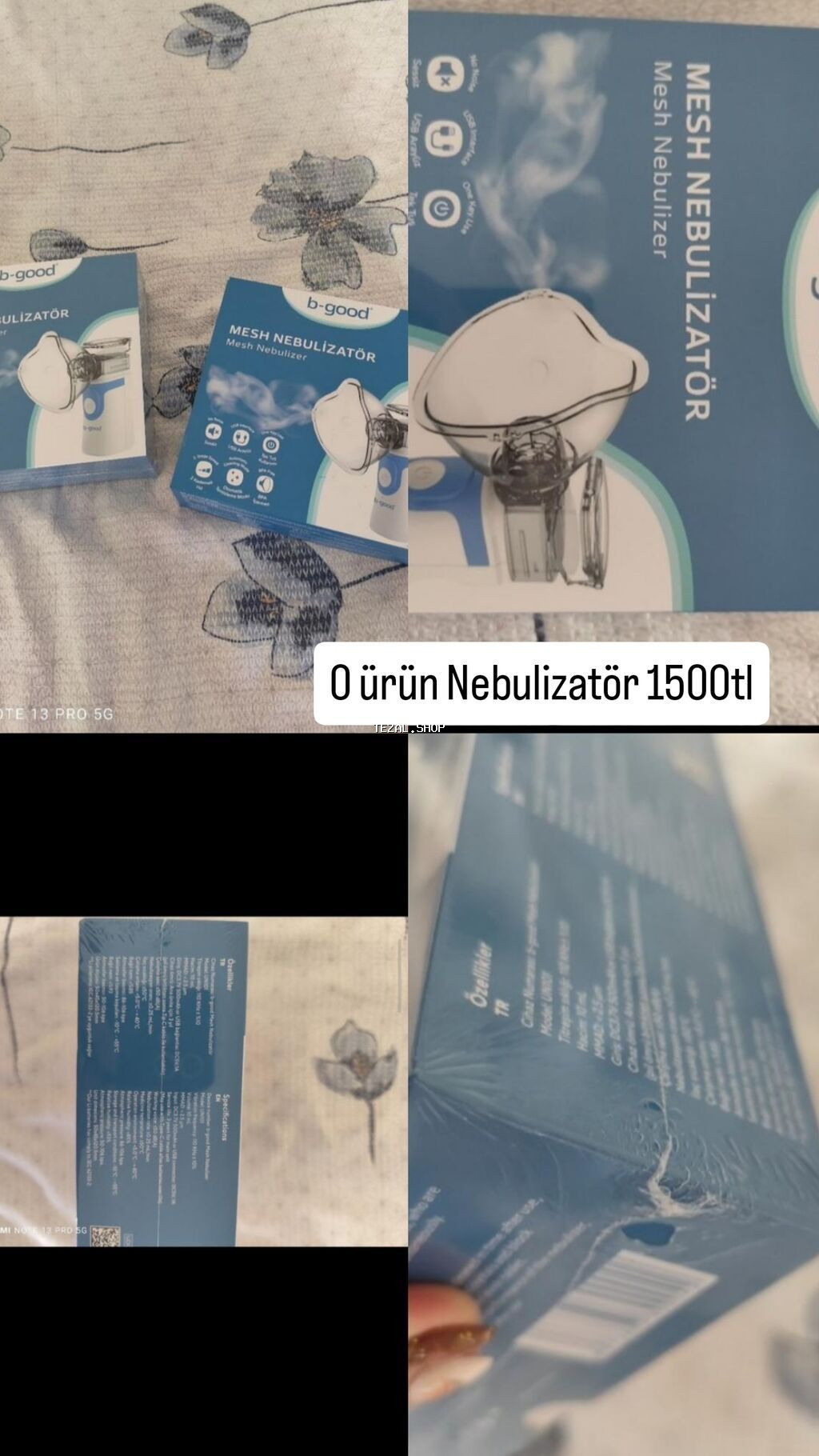 B-good Mesh Nebulizator Türkiye'den getirilib. el tipi nebulizatör