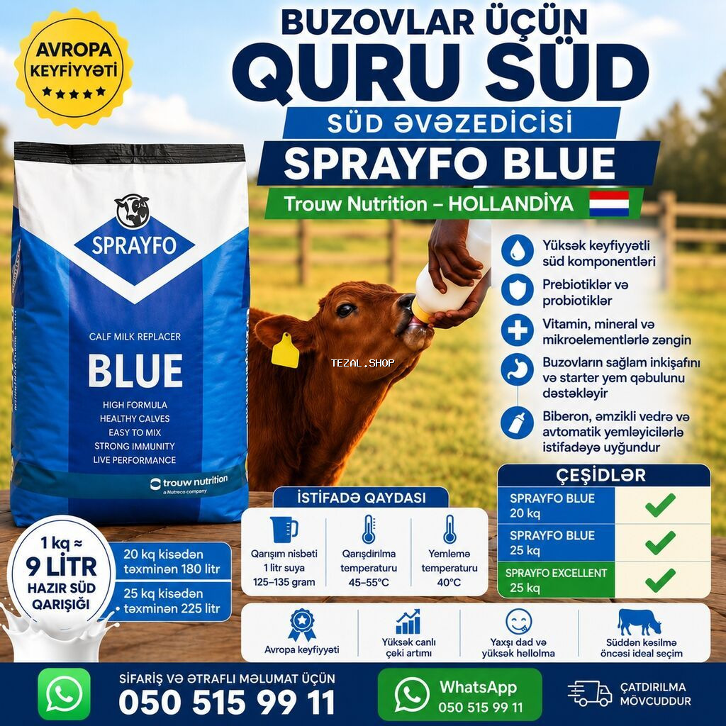 Buzovlar üçün quru süd / süd əvəzedicisi / buzov böyütmək üçün quru Zaqatala — TezAl.shop