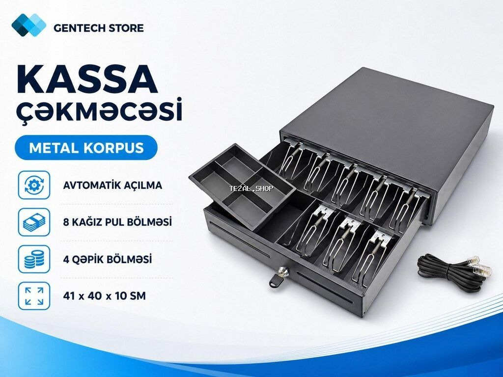Kassa çəkməcəsi (pul yeşiyi) Kassa Çəkməcəsi Metal Korpus ☑️Yenidir - şəkil 2