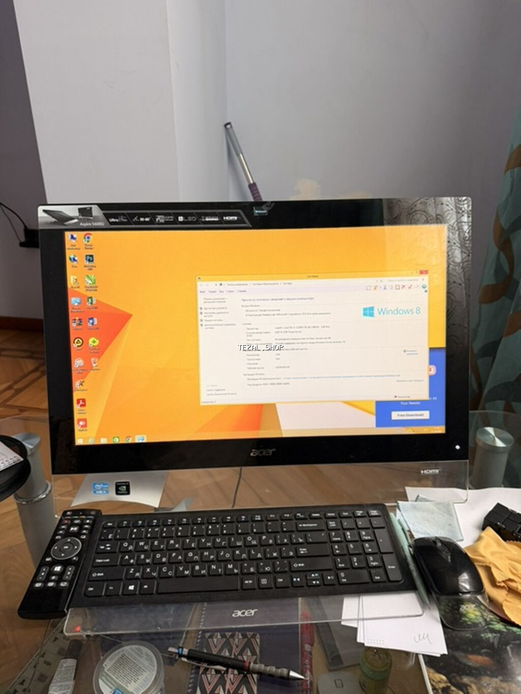 Acer Aspire 5600U All-in-One PC - 23 düymlük Full HD ekran, kənarda