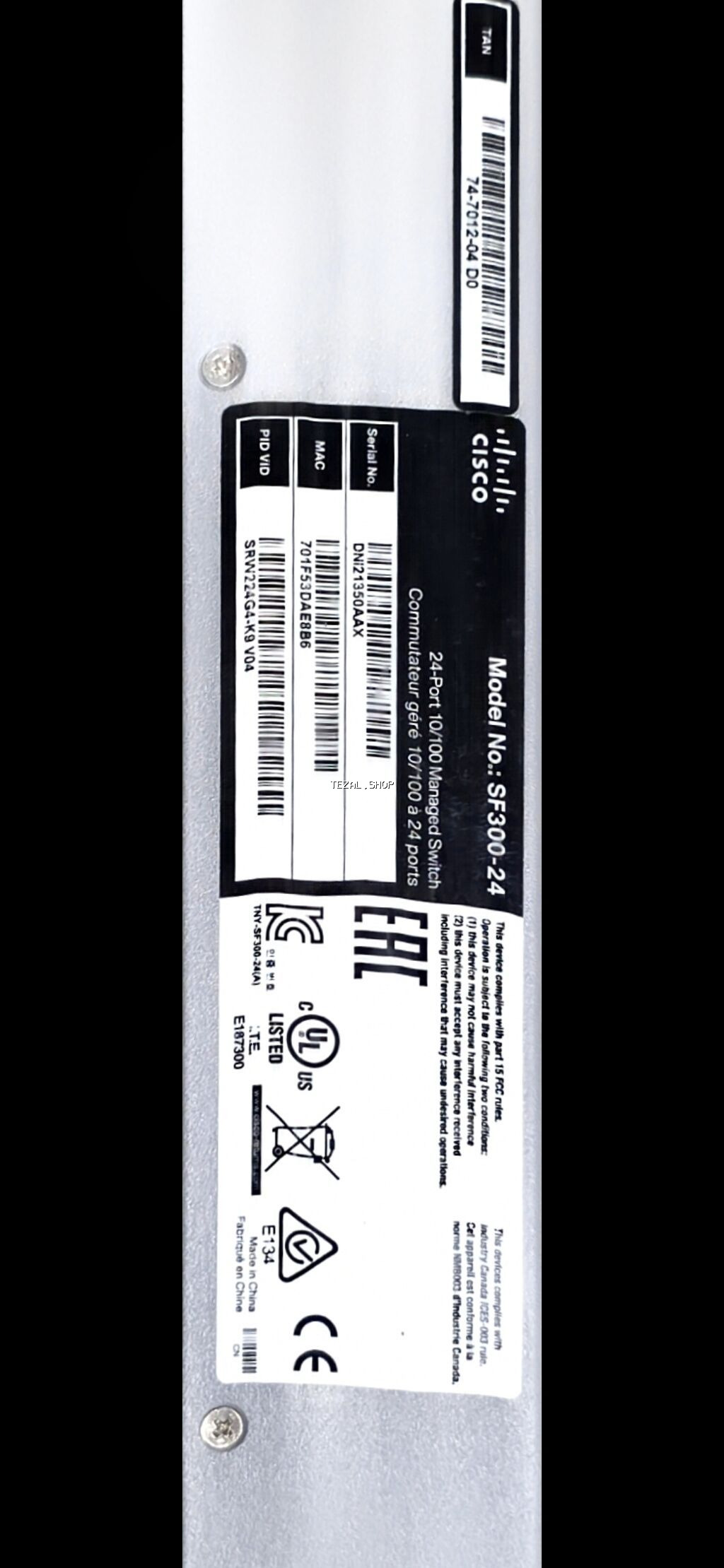 Cisco SF300-24 idarə olunan şəbəkə sviçi - Model: Cisco SF300-24 - şəkil 3