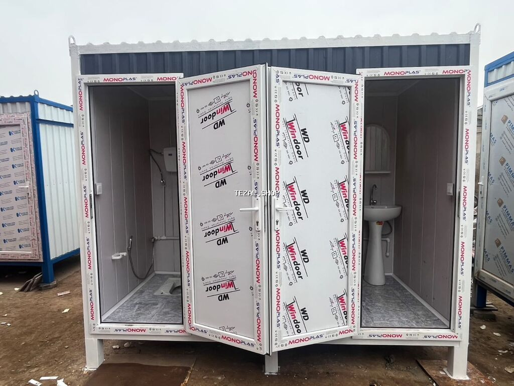 Metal karkaslı, sendviç panelli mobil sanitar konteyner - İkili - şəkil 4
