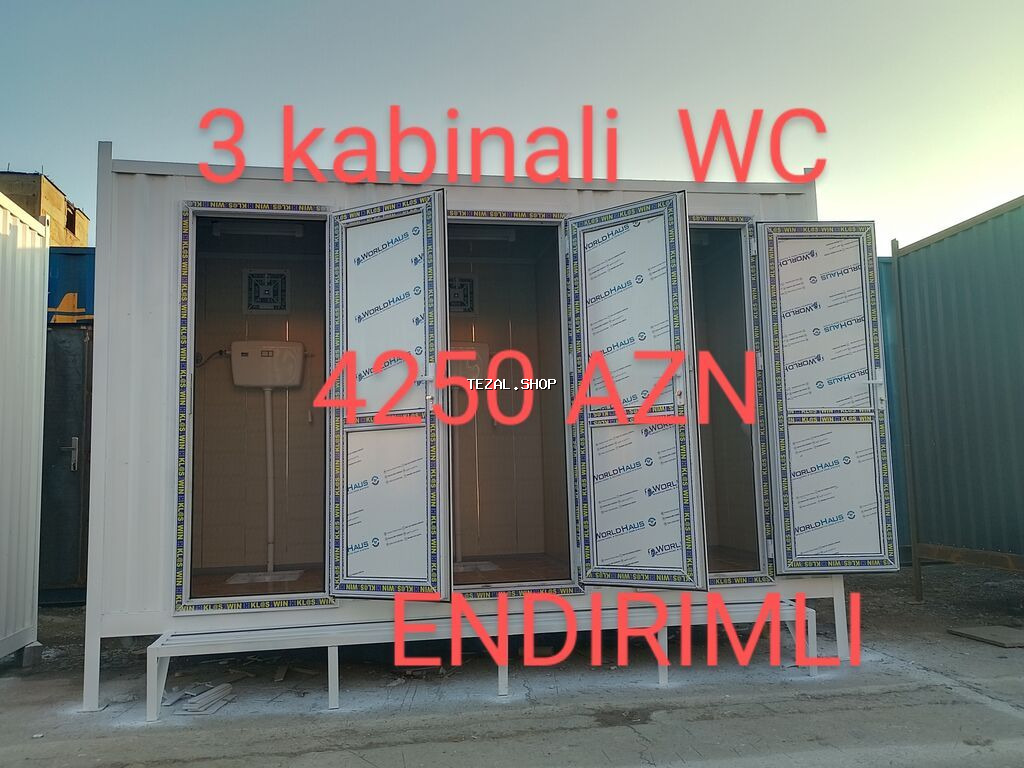 Konteyner tualet konteyneri 3 Kabinli Tualet