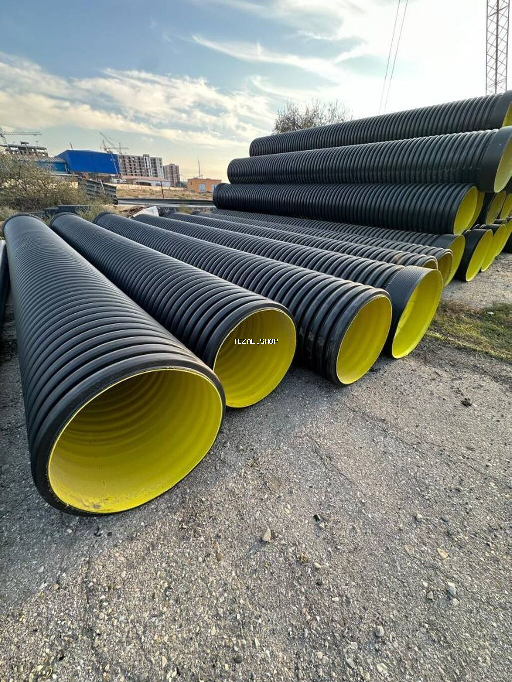 Kanalizasiya borusu, Plastik, 600 mm, Yeni - şəkil 2