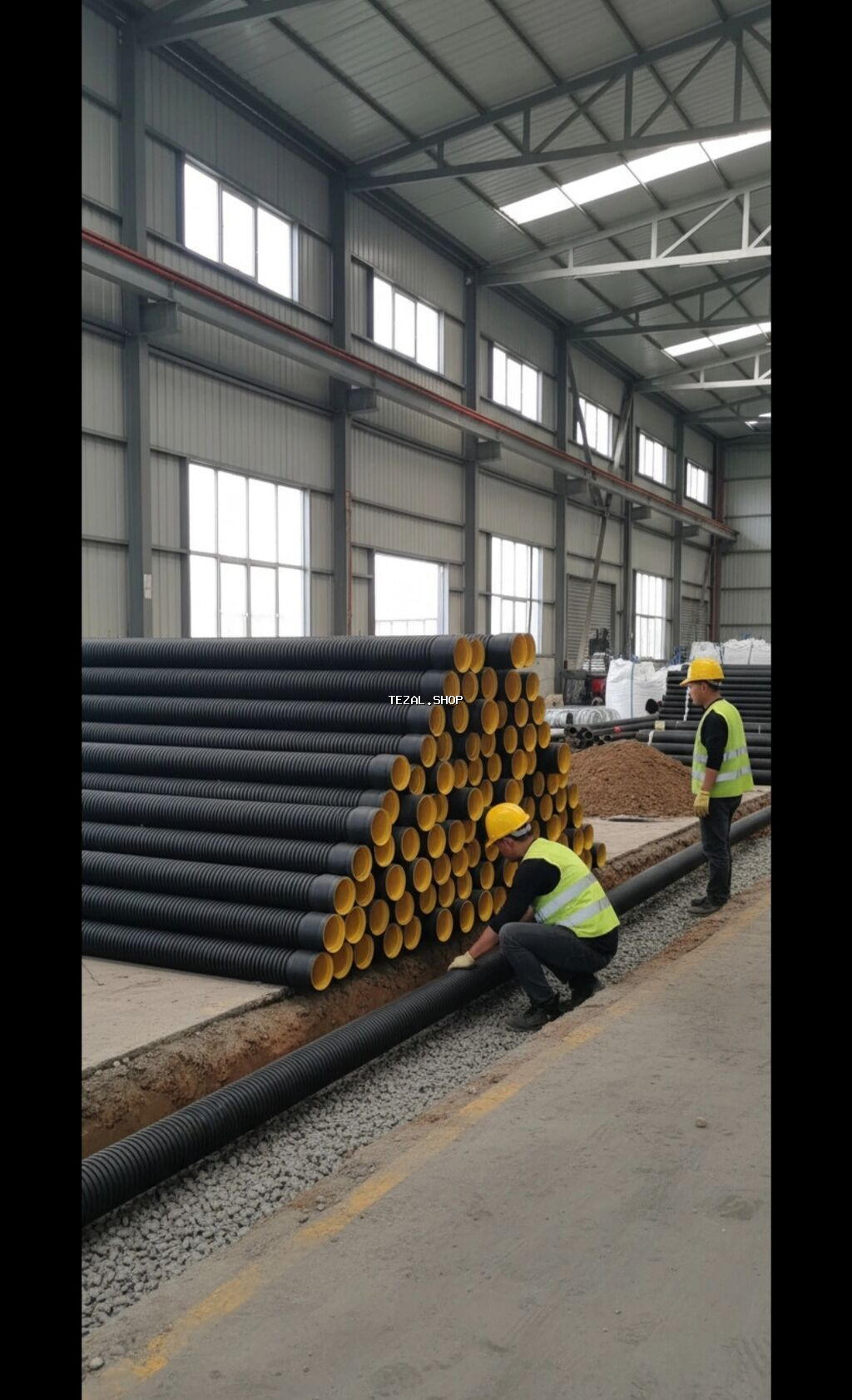 Kanalizasiya borusu, Qofralı, Plastik, 150 mm, Yeni - şəkil 2