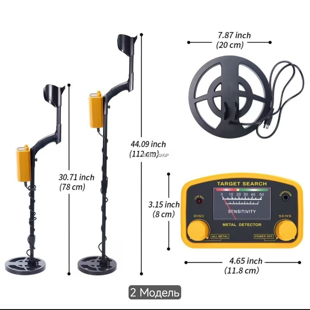 Metal detektor – Model 6500 (sarı) - Axtarış rejimləri: All Metal və - şəkil 3