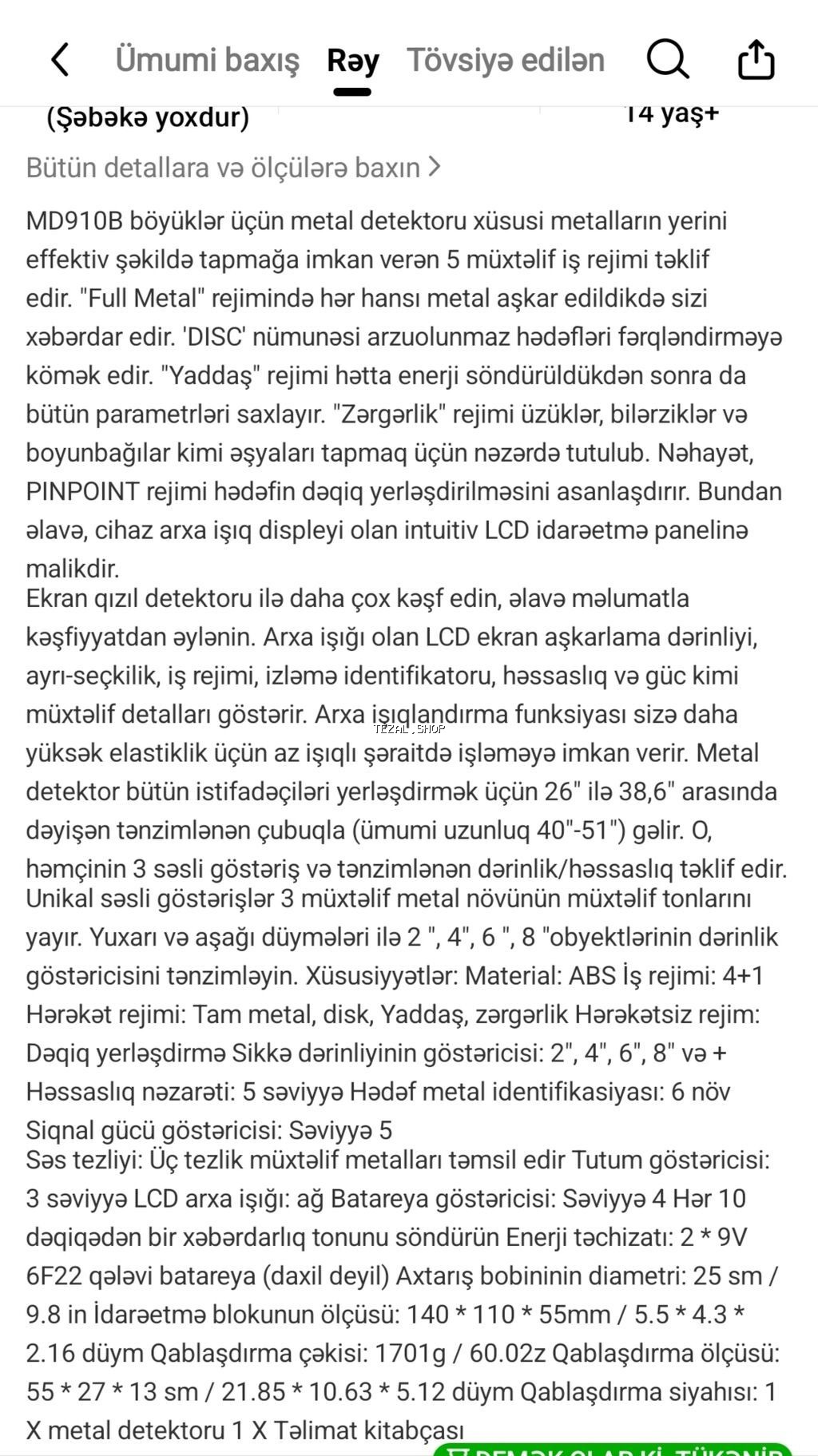 MD-910B metal detektoru – 2.5 metrə qədər dərinlikdə axtarış üçün - şəkil 2