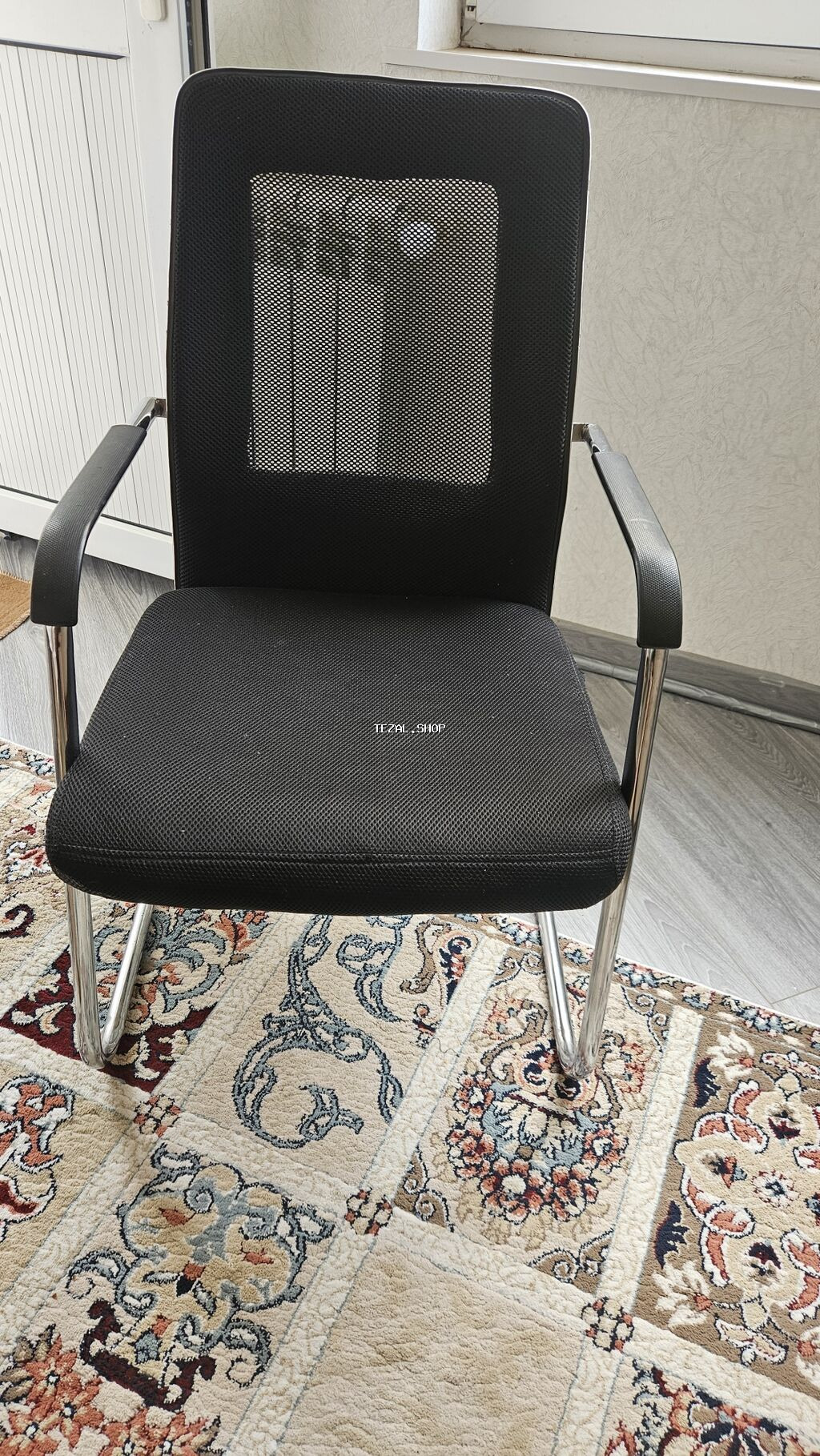 Ofis üçün rahat kreslo - Rəng: qara - Material: nəfəsalan mesh arxa - şəkil 2