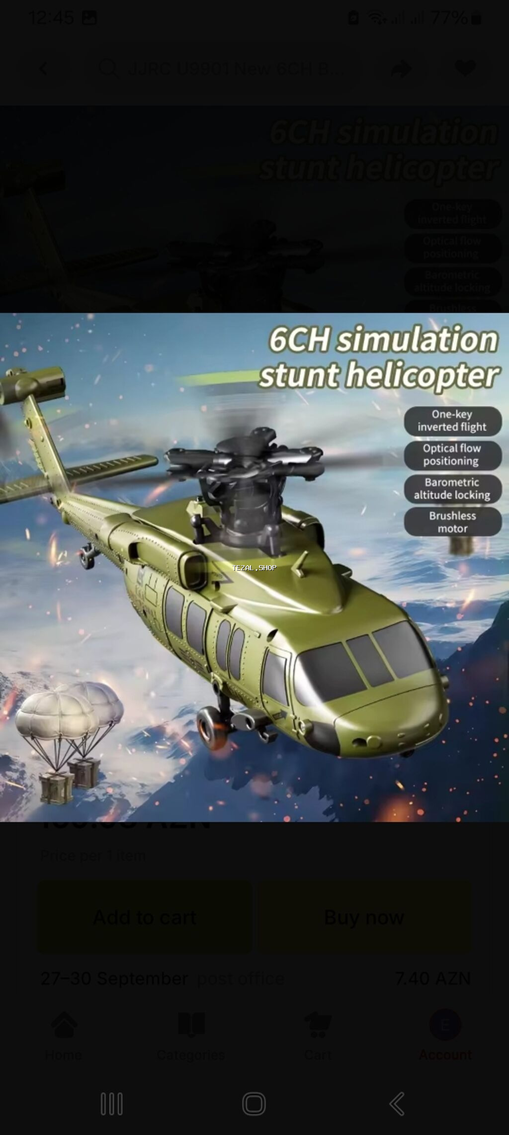 6 kanallı aerobatik RC helikopter - Realistik hərbi dizayn, “ENDLESS - şəkil 2