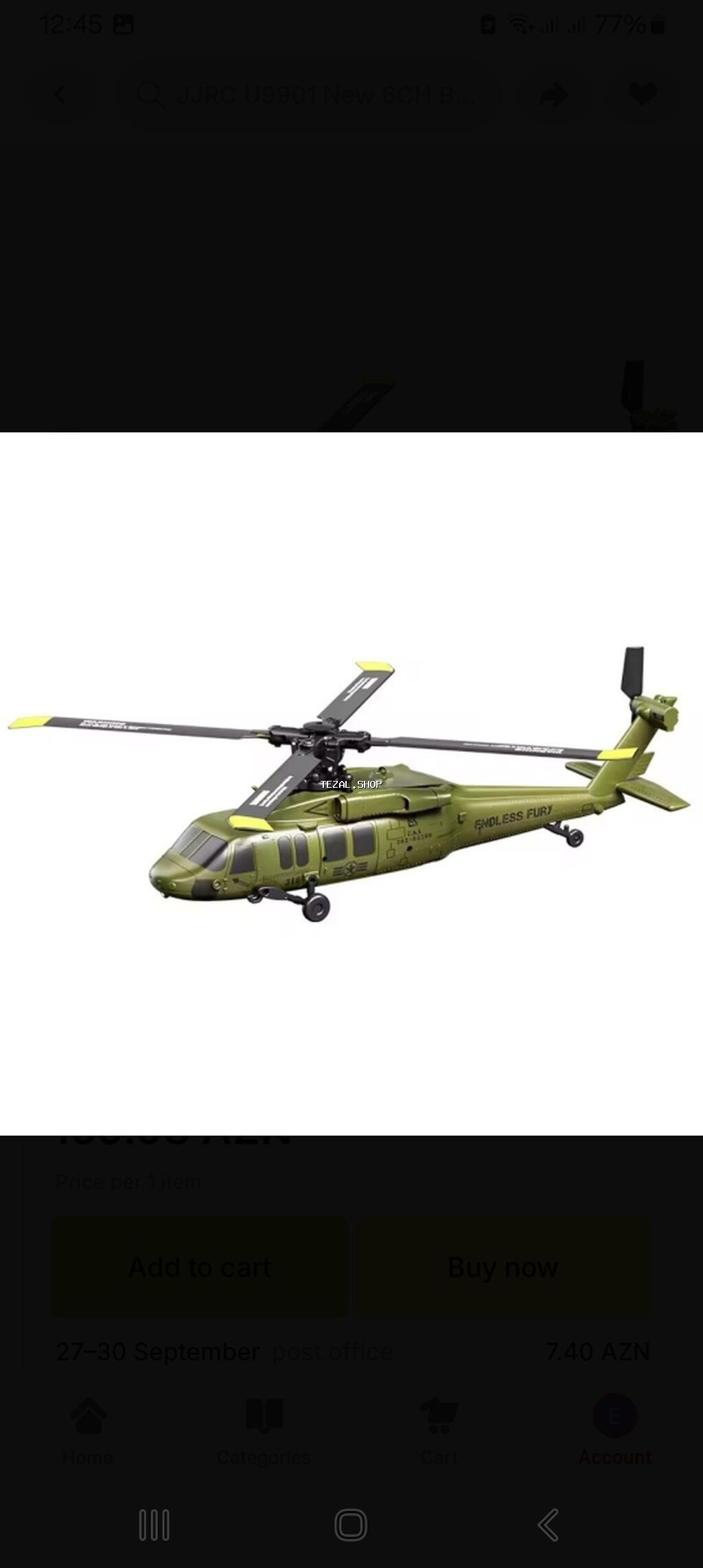 6 kanallı aerobatik RC helikopter - Realistik hərbi dizayn, “ENDLESS - şəkil 3