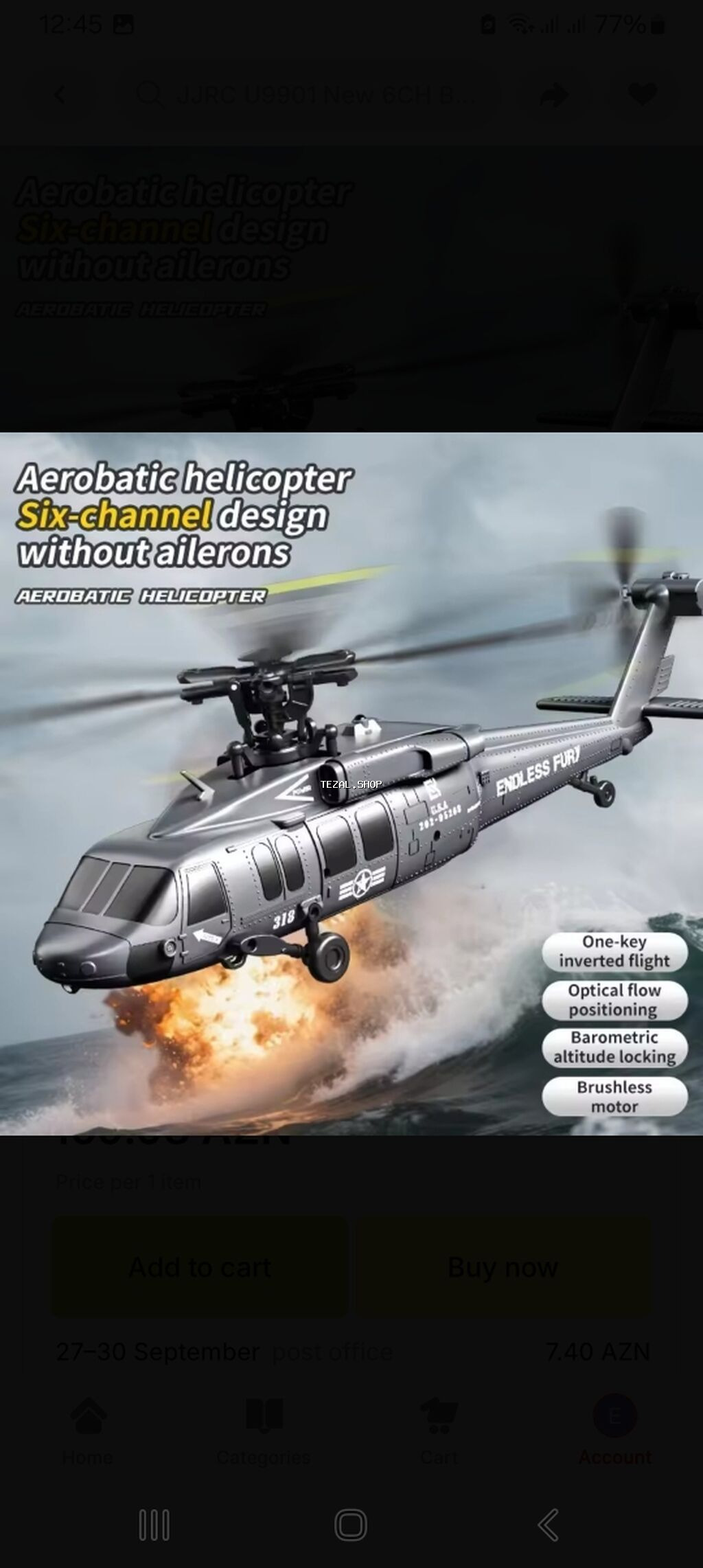 6 kanallı aerobatik RC helikopter - Realistik hərbi dizayn, “ENDLESS - şəkil 4