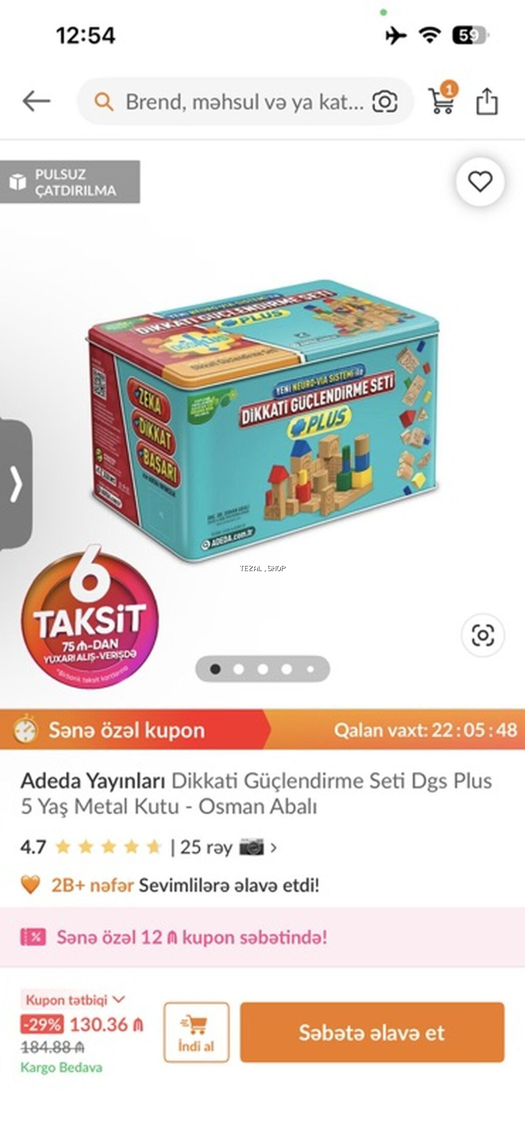 Adeda Yayınları Dikkati Güçlendirme Seti DGS Plus – metal qutu Məhsul