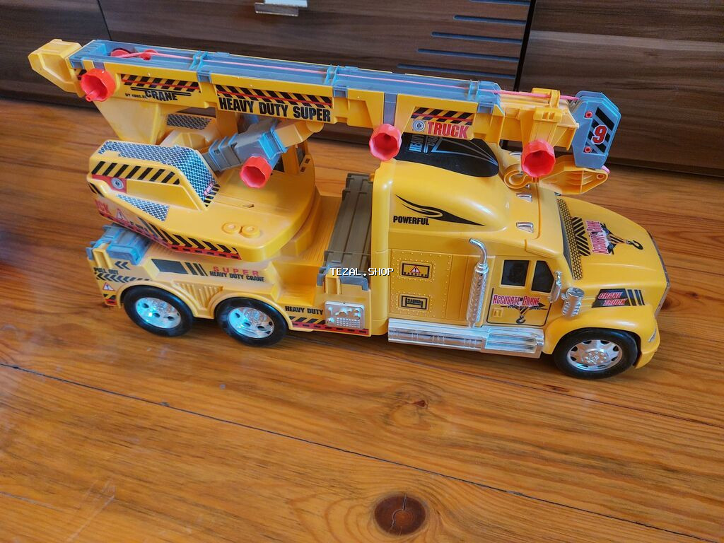 Uşaq oyuncağı – sarı rəngli “Heavy Duty Super” kran maşını - Böyük
