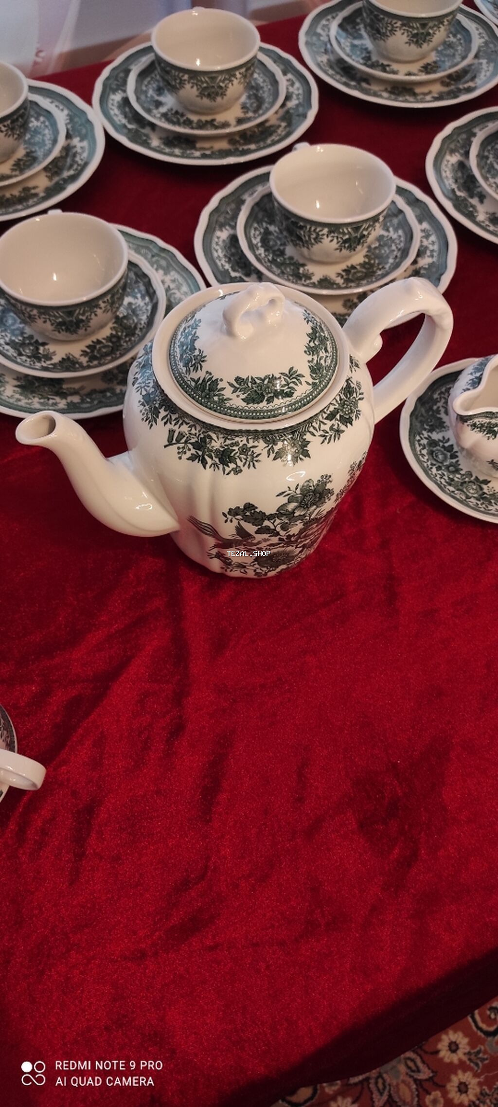 Çay dəsti, rəng - Yaşıl, Farfor, Villeroy & Boch, Almaniya - şəkil 2