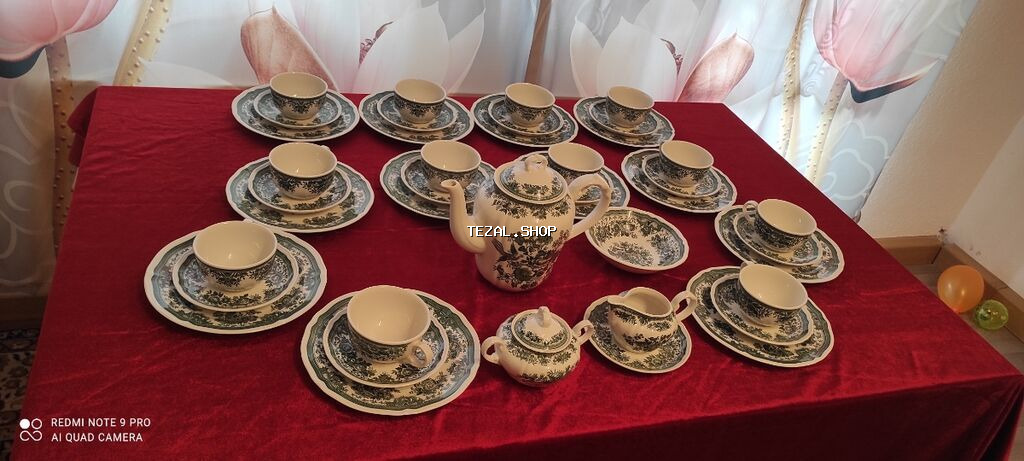 Çay dəsti, rəng - Yaşıl, Farfor, Villeroy & Boch, Almaniya - şəkil 3