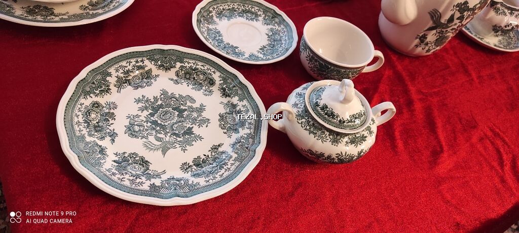 Çay dəsti, rəng - Yaşıl, Farfor, Villeroy & Boch, Almaniya - şəkil 5